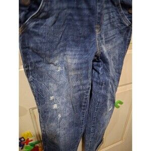Aeropostale Womens Jean Distressed Overalls Blue Small Denim Acid Washed 30X28.5
